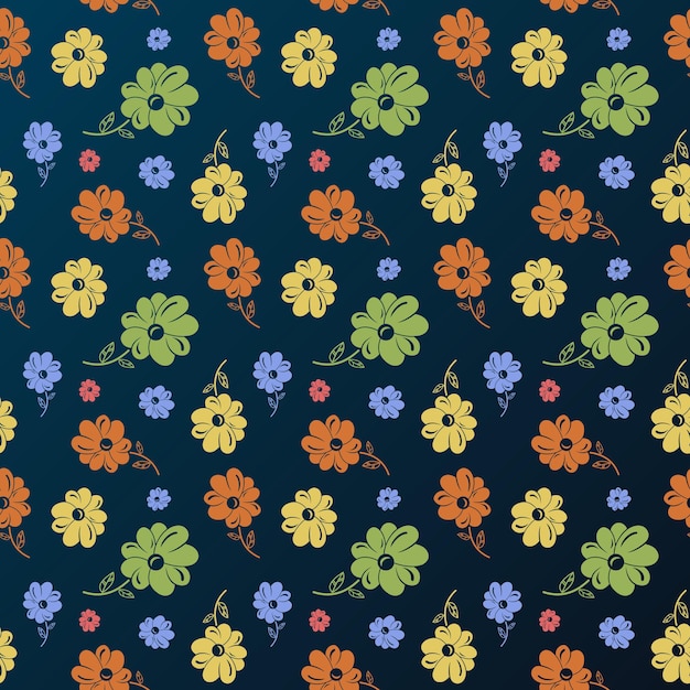 Vector flower pattern Vintage seamless floral background