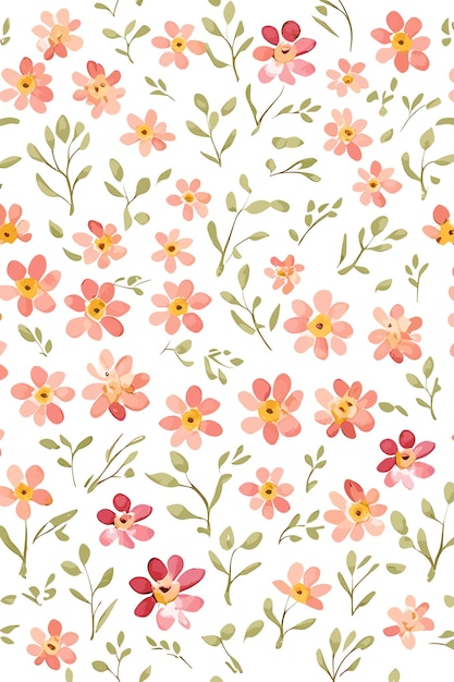 Vector flower seamless pattern background flowers watercolor pattern flower illustration ai image
