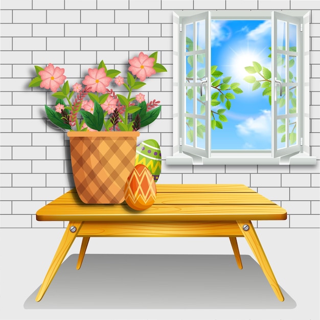 vector flower table