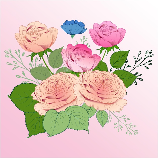 vector flower with leaf background a drawing of flowers that says flowers