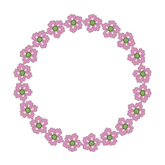 Cornice circolare di fiori vettoriali può essere utilizzato per la copertina di una cartolina d'invito facile da modificare