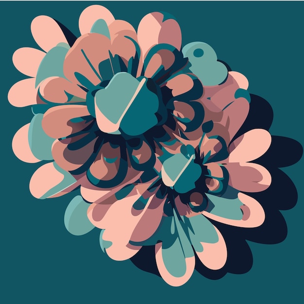 Vector vector flowers pastel colors floral shapes