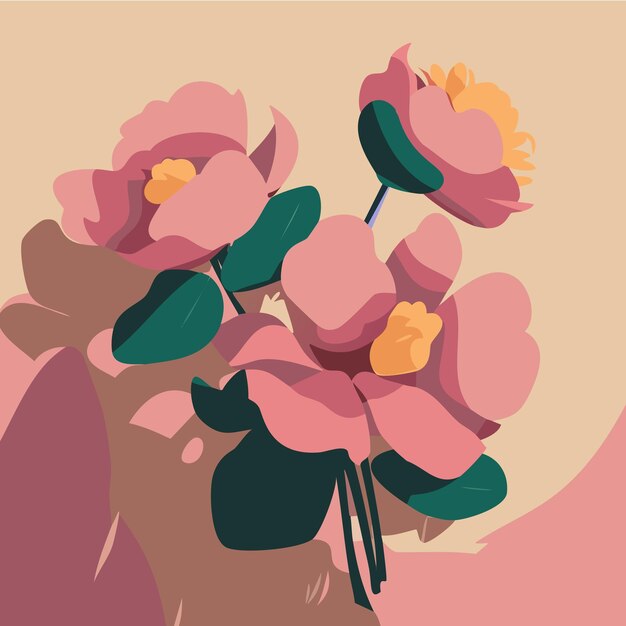 Vector vector flowers pastel colors floral shapes