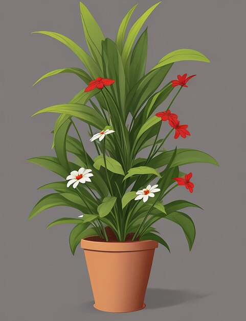 Vector vector flowers in pot collection