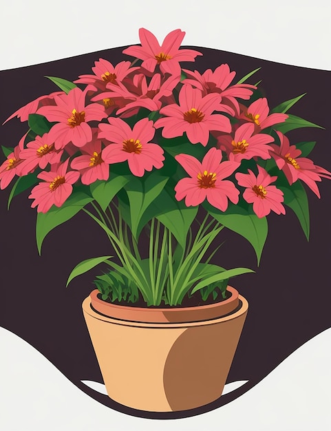 Vector flowers in pot collection