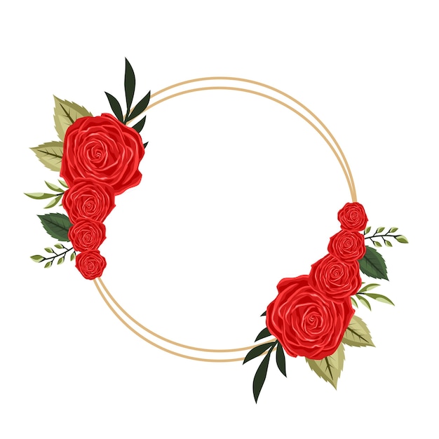 Set di fiori vettoriali bella corona elegante collezione di rose floreali con design a colori isolato per inviti di nozze o biglietti d'auguri