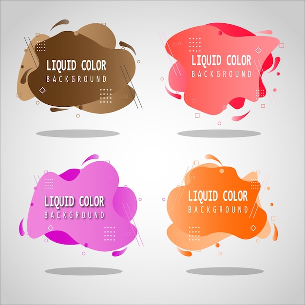 Vector fluid banner with abstract liquid color