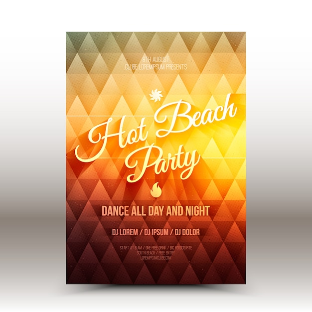 Vector flyer ontwerpsjabloon Hot Beach Party