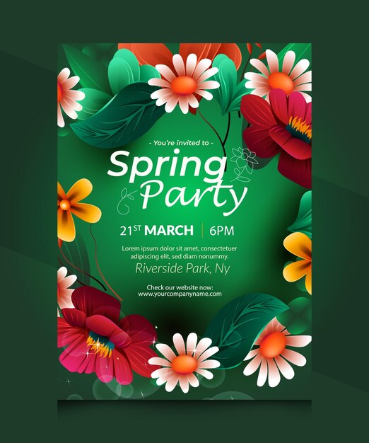 Vector vector flyer spring vertical poster template