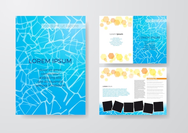 Vector flyer template design For business brochure or leaflet sea and water Blue color