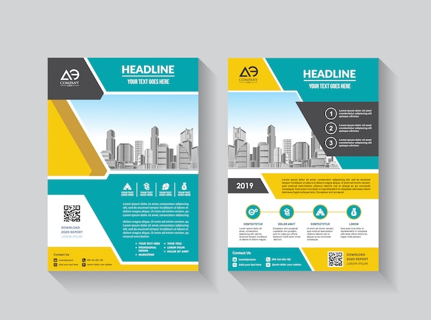 Vector flyer template layout design for business brochure annual report