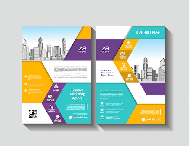 Векторный флаер шаблон макета для бизнес брошюры