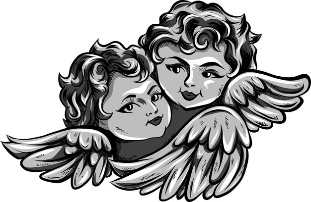 Vector vector of flying angel or cupid