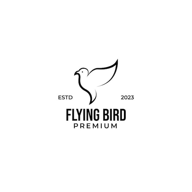 Idea dell'illustrazione di concetto di progettazione di logo dell'uccello di volo di vettore