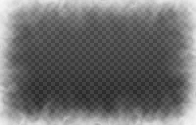 벡터 격리된 투명한 배경에서 벡터 안개 또는 연기. 연기, 안개 또는 구름 png. 하얀 연기 png.