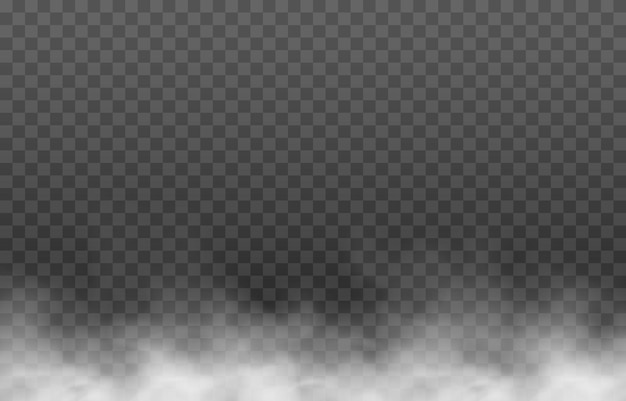 Vector vector fog or smoke on isolated transparent background. smoke, fog or cloud png. white smoke png.