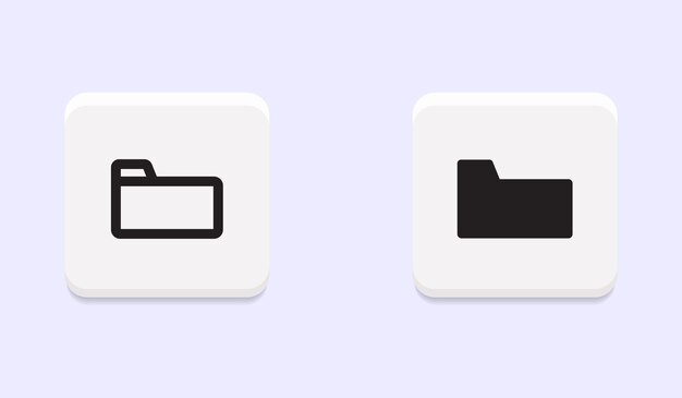 vector folder symbol in neumorphism buttons or neumorphic style