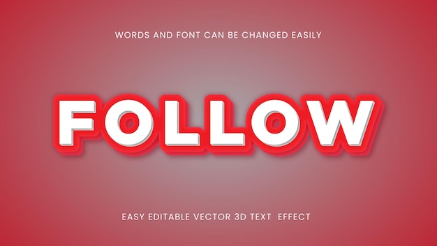 vector follow 3d editable text design