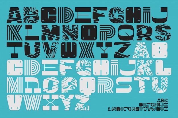 Vector font set made of abstract pattern