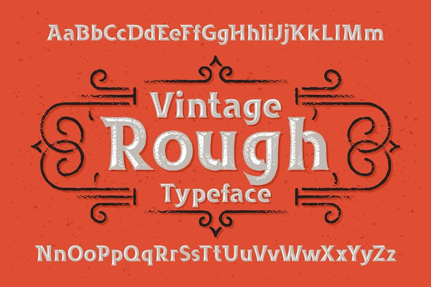 Vector vector font set with rough effect