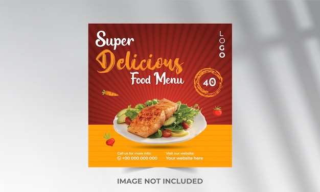 vector food ads promotional social media post design template