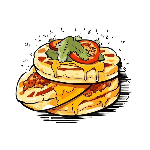 Vector vector food of arepa illustration