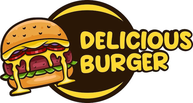 Vector food burger illustration for food bussiness and gaming team isolated