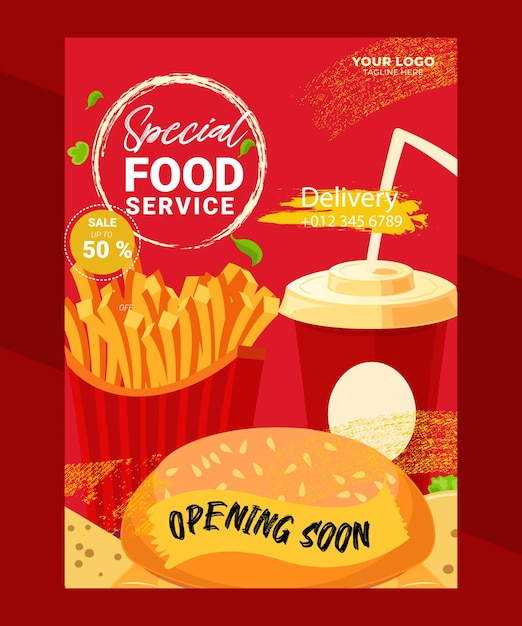 Vector vector food flyer template