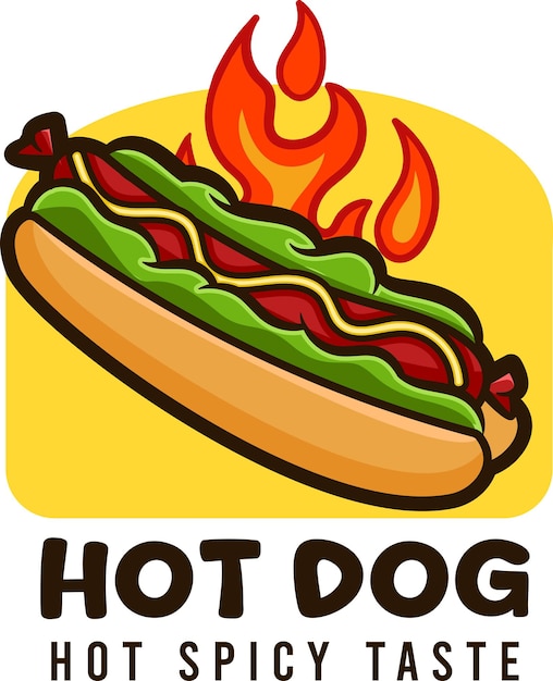 Vector food hotdog illustration for food bussiness and gaming team isolated