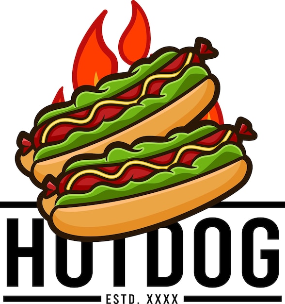 Vector vector food hotdog illustration for food bussiness and gaming team isolated