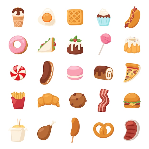 Vector food icons.