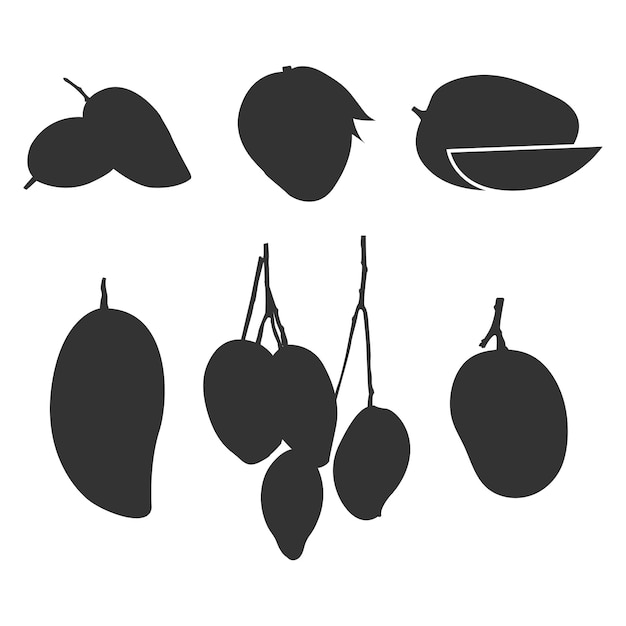 Vector food illustration silhouettes template