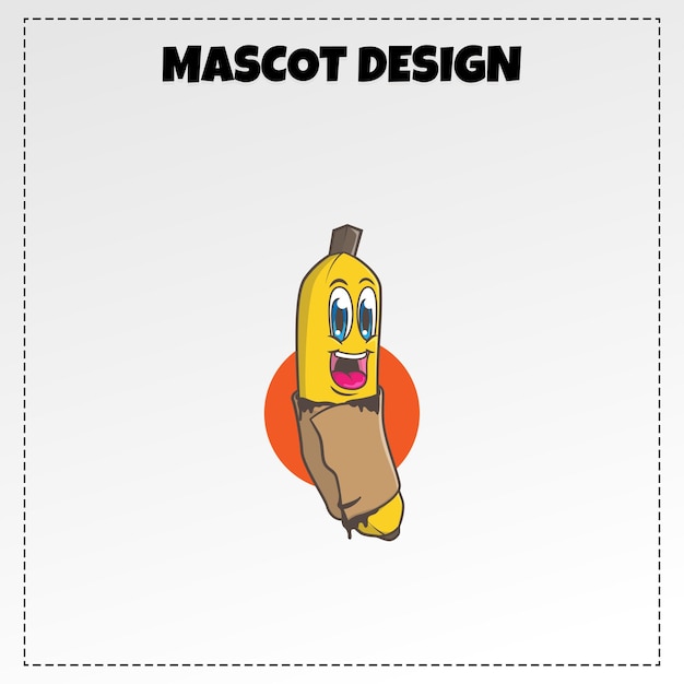 Вектор Вектор еда логотип банан талисман иллюстрации векторный дизайн