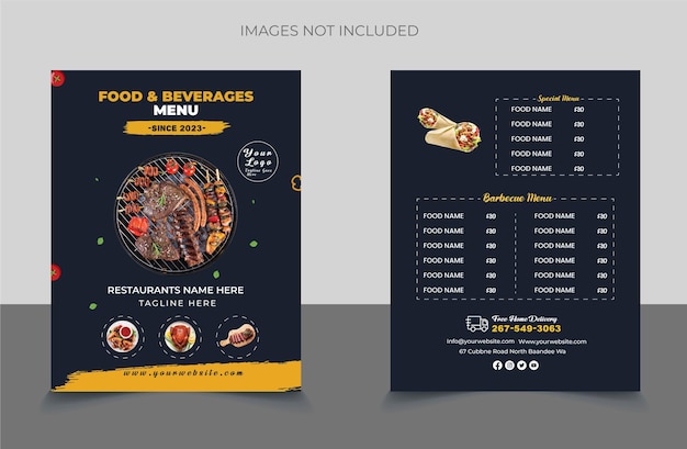 Vector vector food menu design template