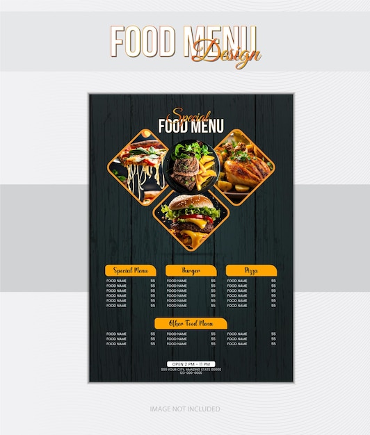 Vector food menu een restaurant ontwerp sjabloon