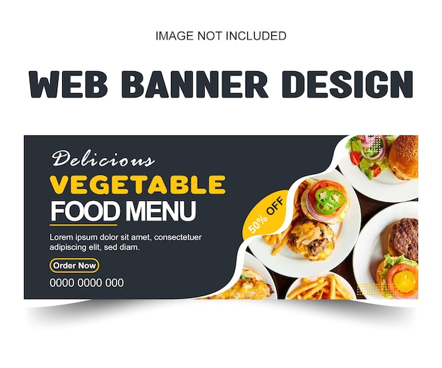 Vector vector food menu and restaurant facebook cover template banner design