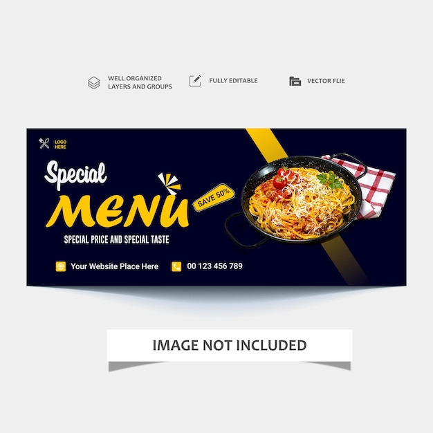 vector food menu and restaurant web banner template