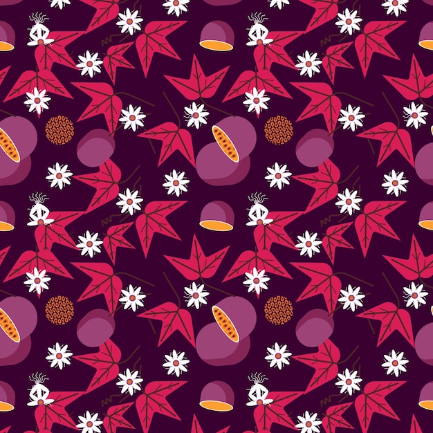 vector Food Pattern doodle vegetables and fruits Color blackboard seamless pattern