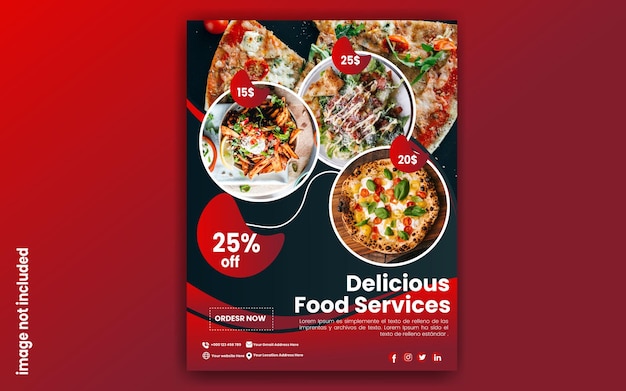 Vector vector food social media promotion and facebook banner post design template