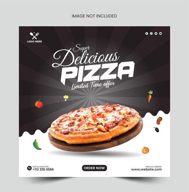 Vector vector food social media promotion and instagram banner post design template