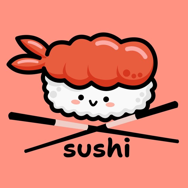 Vector vector food sushi illustration japanese traditional food cute sushi vector illustration