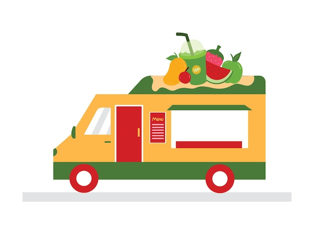 Вектор Вектор food truck для иллюстрации шаржа малого бизнеса