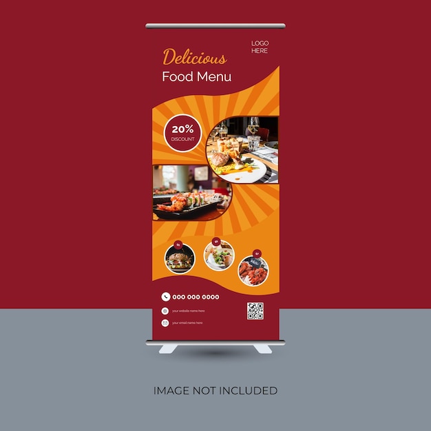 Vector food x rollup bannerontwerp