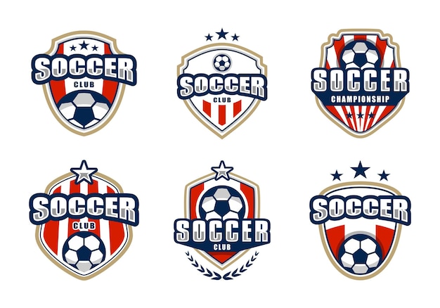 Vector vector football or soccer club logo badges set