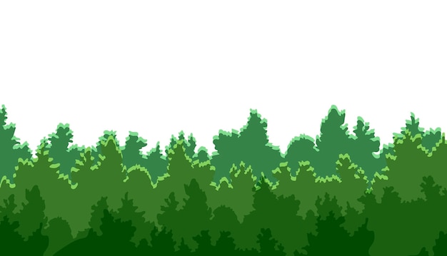 Vector forest background green trees abstract illustration