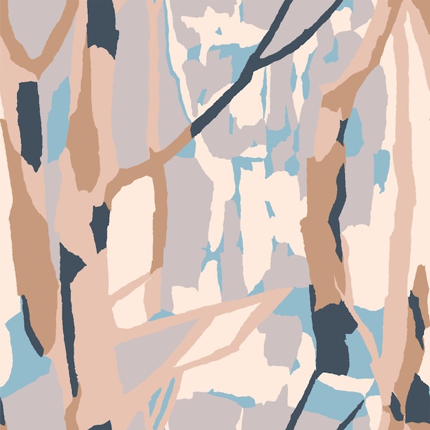 Иллюстрация векторного лесного дерева с бесшовным повторяющимся рисунком цифрового искусства
