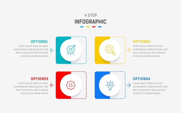 vector four step infographic element design vector template for presentation process diagram