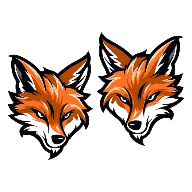 Vector fox mascotte logo sjabloon met witte achtergrond