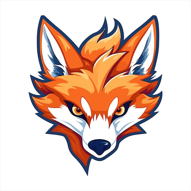 Vector fox mascotte logo sjabloon met witte achtergrond