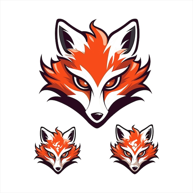 Vector fox mascotte logo sjabloon met witte achtergrond